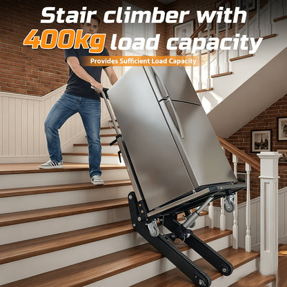 Material Handling Stair Climbing Cart, Upgraded Stair Climbing Cart, 950 Pound Capacity, Adjustable Tray Angle, Telescopic Handle, Suitable for Home Decoration And Moving