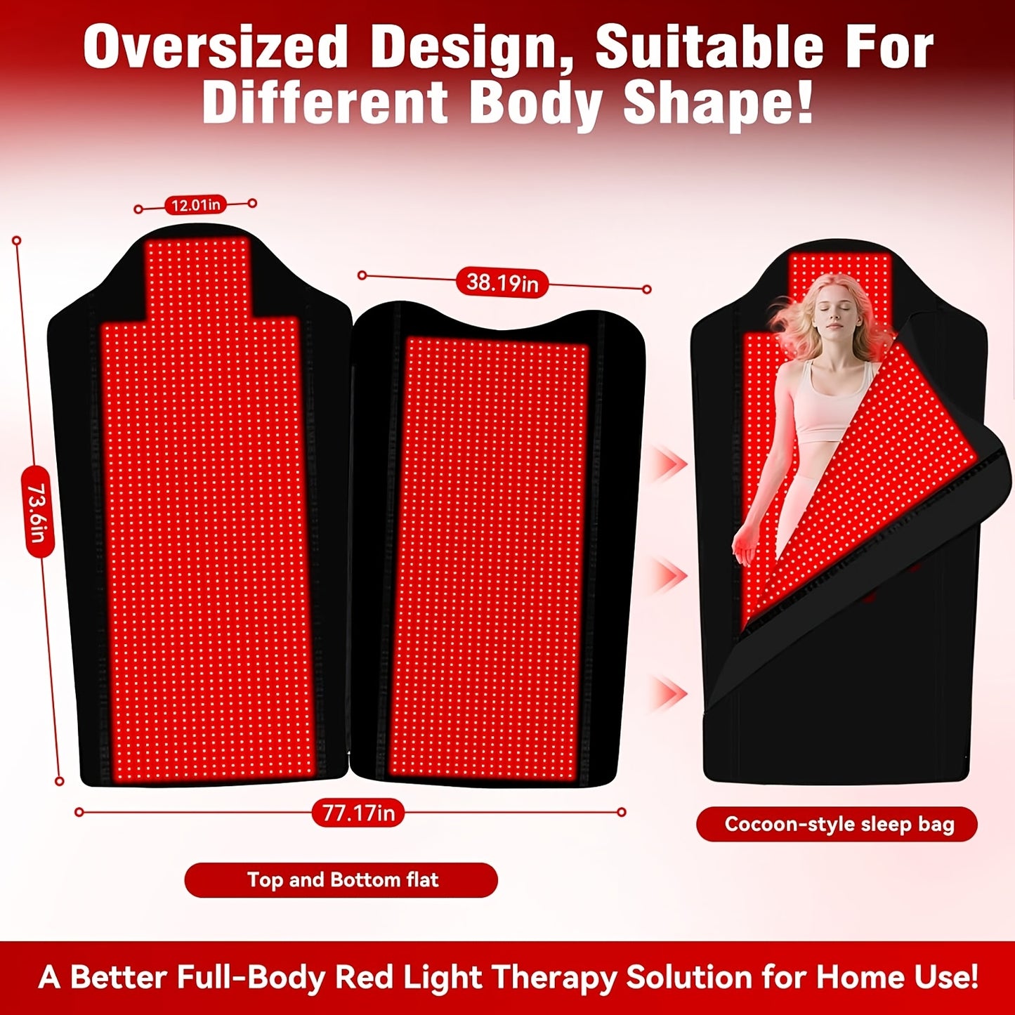 Wellness Gift: Red Light Therapy Wrap For Neck, Shoulders & Back-FDA Cleared Pain Relief With 660nm & 850nm Medical LEDs, Portable & Foldable With Zipper Design, Boost Circulation & Collagen For Relaxation, For Women/Men On Mother's/Father'S Day