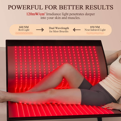 Red Light Blanket for Legs: All-in-One Pain Relief Relax Mat for Full Feet Legs Knee with 660nm 850nm Infrared Light At Home - 1140pcs LEDs