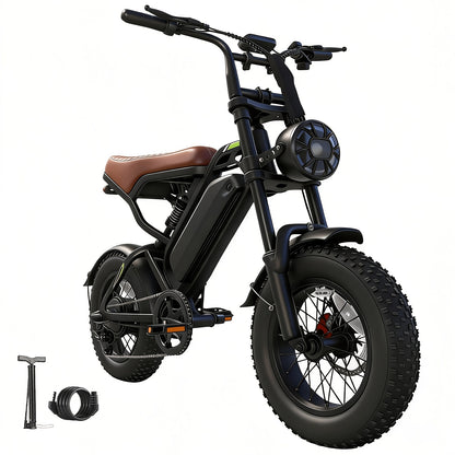 Electric Bike for Adults, 48V 15.6Ah Removable Battery, 19.8MPH Top Speed, 35-45 Mile Range, 16"x4" Tire, Double Shock Absorber, Dual Disc Brakes, High Carbon Steel Frame