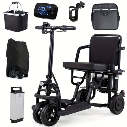 Mobility Scooters for Seniors, Dual Front Wheels, Autopilot Cruise Control, Airline Approved, 20 Miles Electric Scooter, 3 Gear Speed, Ultra Lightweight Folding Scooter
