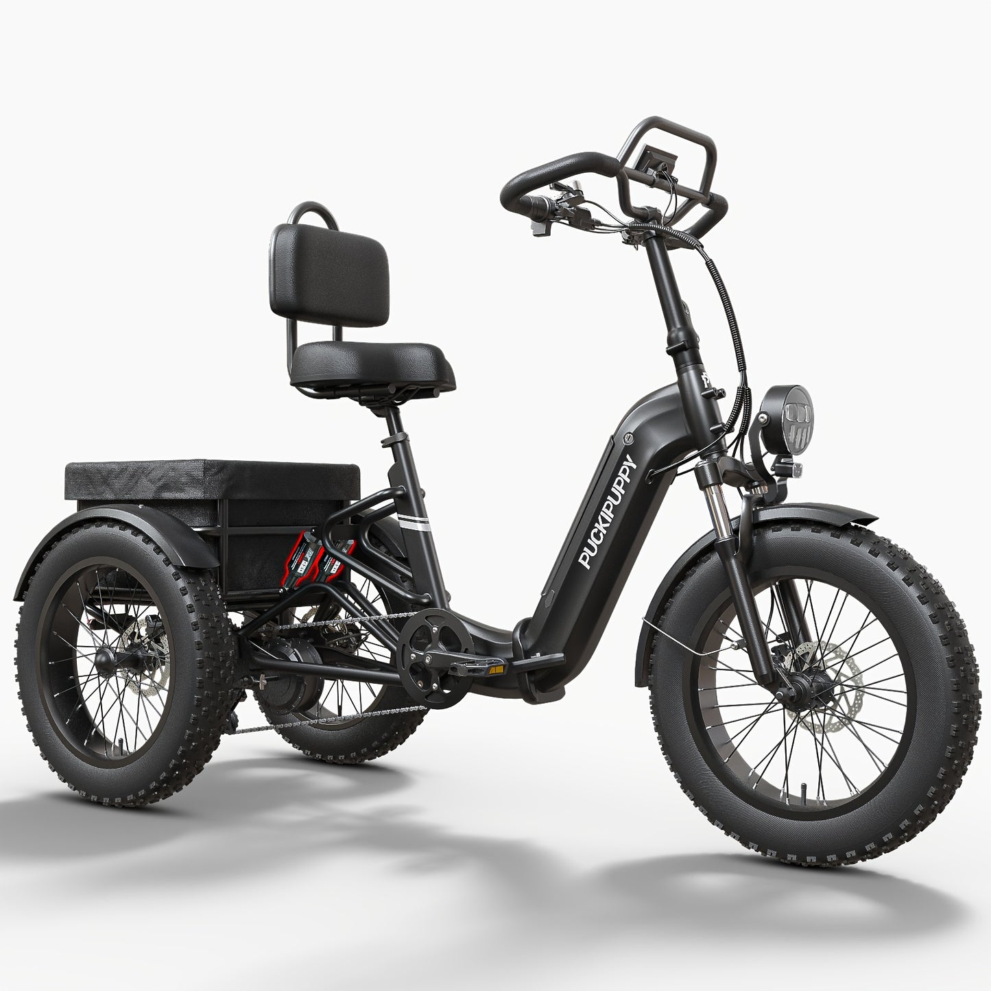 Full Suspension Electric Tricycle for Adults - Heavy-Duty All-Terrain 20" Tire Trike with 48V 720Wh Battery, 75-Mile Range & 19MPH Top Speed, Reverse Gear, Torque Sensor, Large Basket & Turn Signals, Front/Rear Suspension, Dual-Brake System