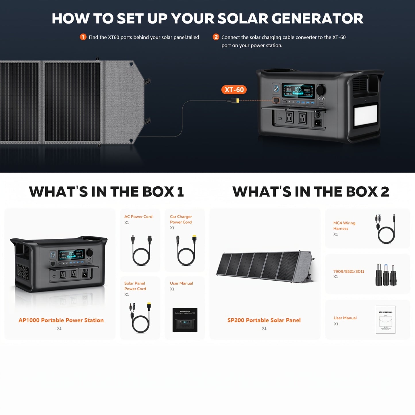 Ctolity 2400W 1600W 500W Portable Power Station, AP2000 2048Wh 2400W, AP1000 1024Wh 1600W, AP400 345Wh 500W Power Bank, Lifepo4 Battery, UPS Function, 200W 100W Foldable Solar Panel, Camping Equipment, Solar Generator  Brand: CTOLITY