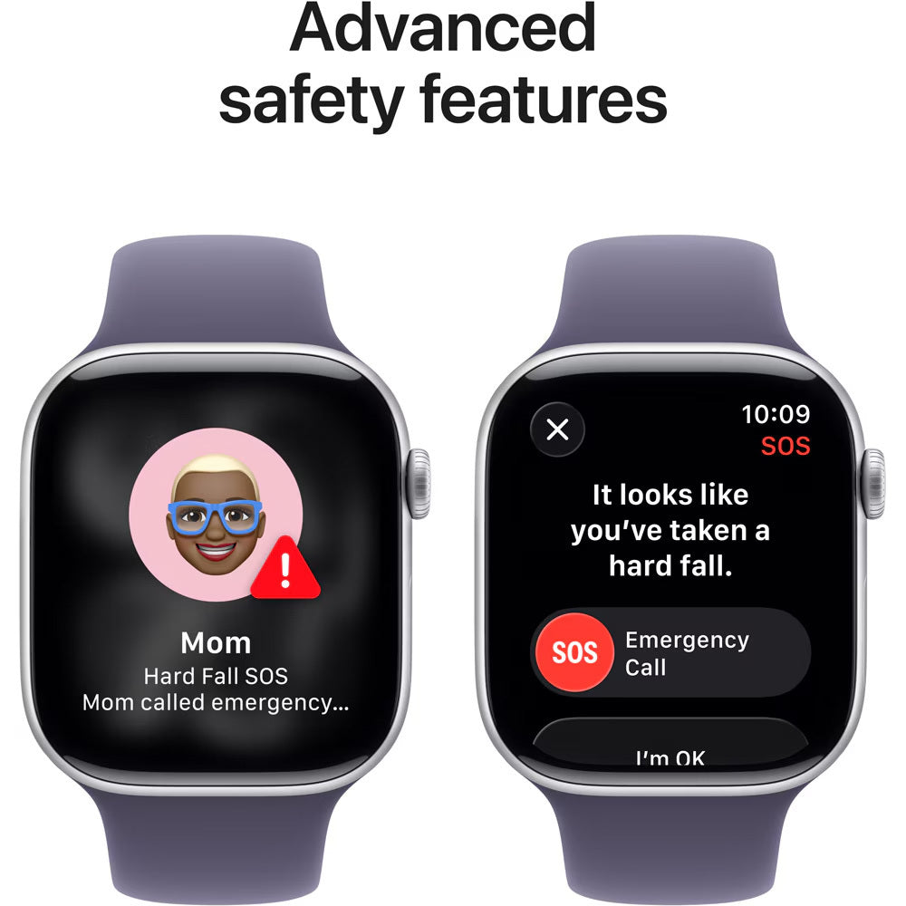 Apple Watch Series 11 46mm (GPS + Cellular) Aluminum Silver with Medium/Large Purple Sport Band (Original Box + Accessories) - Premium