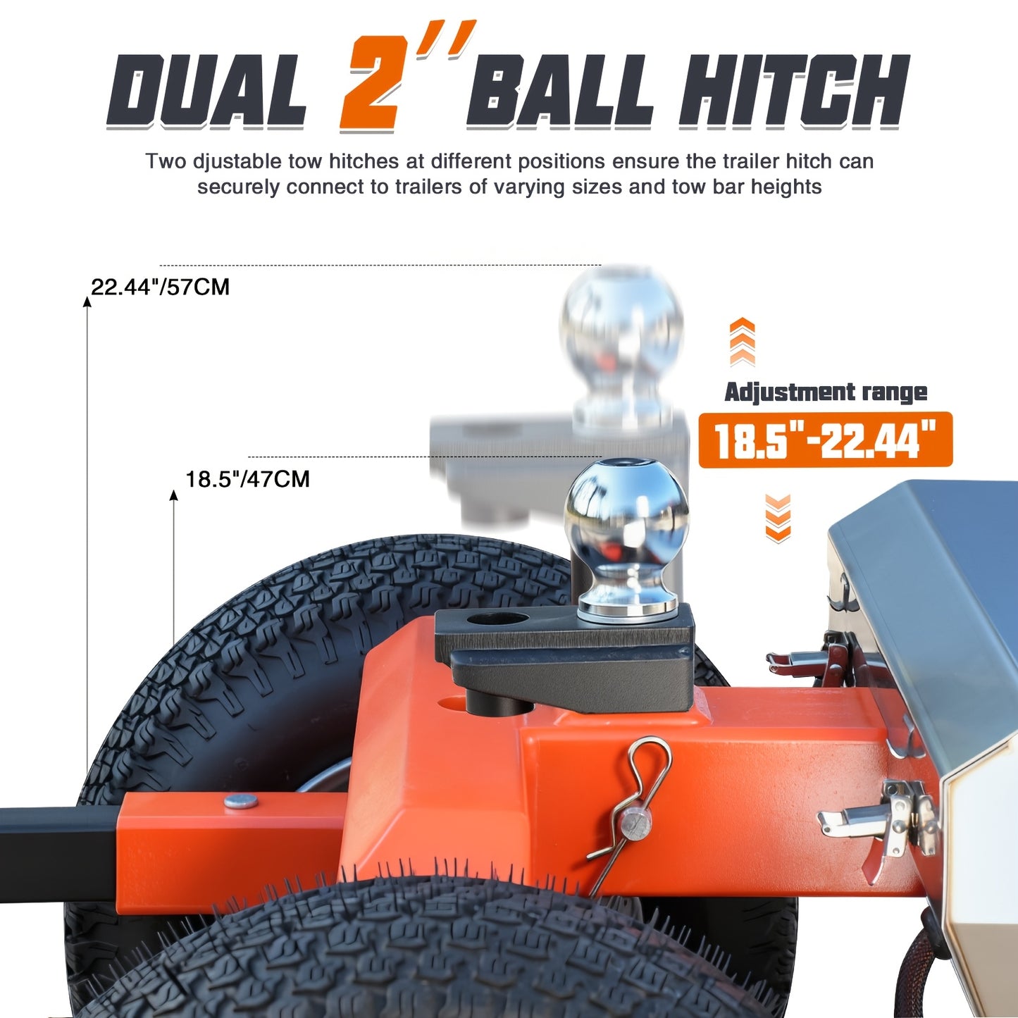 Trailer Trolley, 6 Wheels, Maximum 7500 Pounds All Terrain Wheels, Adjustable Speed, Reverse/drive/brake, 2-inch/4-inch Ball Hitch Installation, Suitable for Moving RVs, Car Trailers, Campers