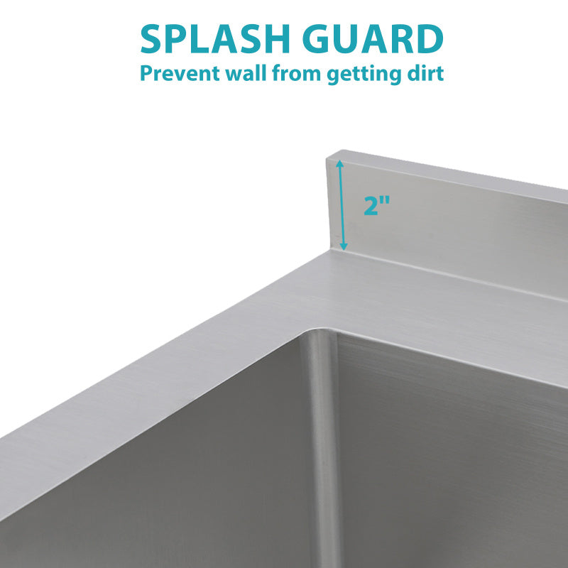 21'D X 36'W X 35.5'H Stainl Steel Large Utility Sink Single Bowl Freestanding Commercial Restaurant Sink with Pull-Out Faucet Utility Sink for Laundry Room Garage Kitchen