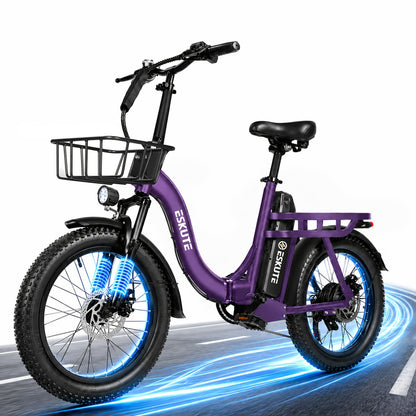 Eskute Electric Bicycle, 48V 10.4Ah Battery, Foldable, Front Frame Included