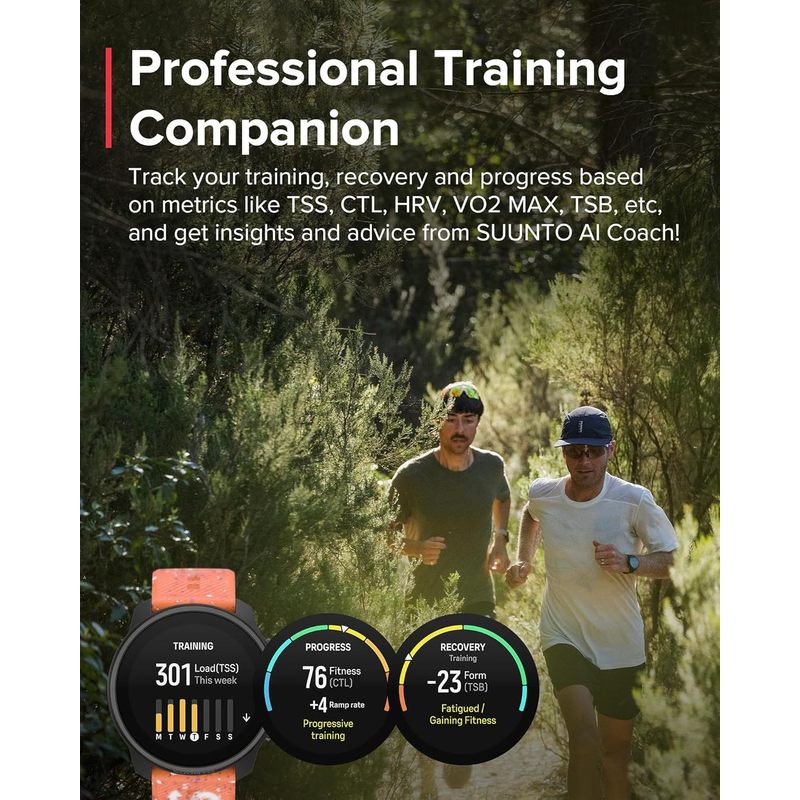 Suunto Race S GPS Sports Watch with AMOLED Touchscreen, Heart Rate and Fitness Tracker - Power Orange