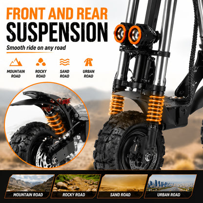 All-Terrain Electric Scooter Front And Rear Dual Drive High-Speed Long-Range Full Hydraulic Shock Absorption Front And Rear Oil Brake with Seat