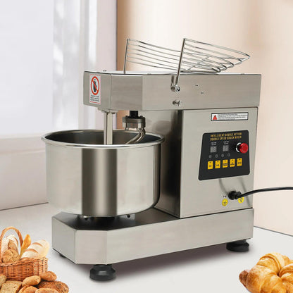 Commercial Food Mixer, 750W Dual Rotating Dough Mixer, Stand Mixer with Stainless Steel Bowl, 10.5Qt Capacity, Security Shield Included, Baking Equipment for Restaurant Pizzeria