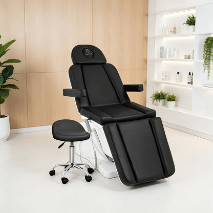 Electric Facial Chair Height Adjustable Tattoo Chair Electric Adjustable Angle Lash Bed with Hydraulic Stool Equipment Massage Chair with 3 Adjustable Electrical Motors