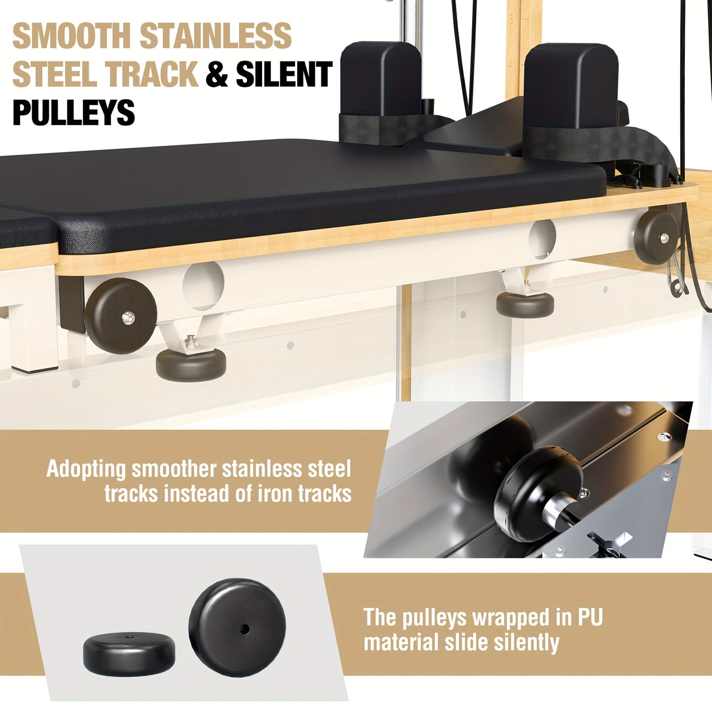 Pilates Equipment for Studios, for Cadillac Pilates Reformer Trapeze Pilates Reformer Machine for Home Gym, Pilates Exercise Equipment with Jump Board, Adjustable Resistance