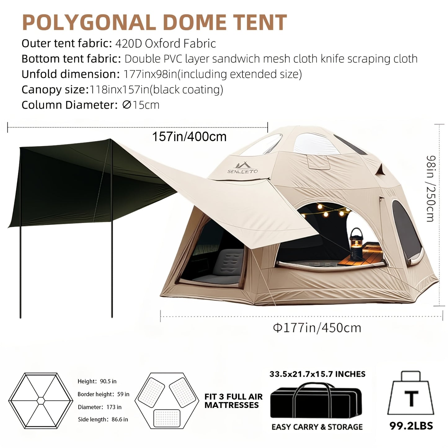 Spherical Inflatable Camping Tent, Green Air Tent With Inflatable Pump, And Windproof, Suitable For Year-round Camping