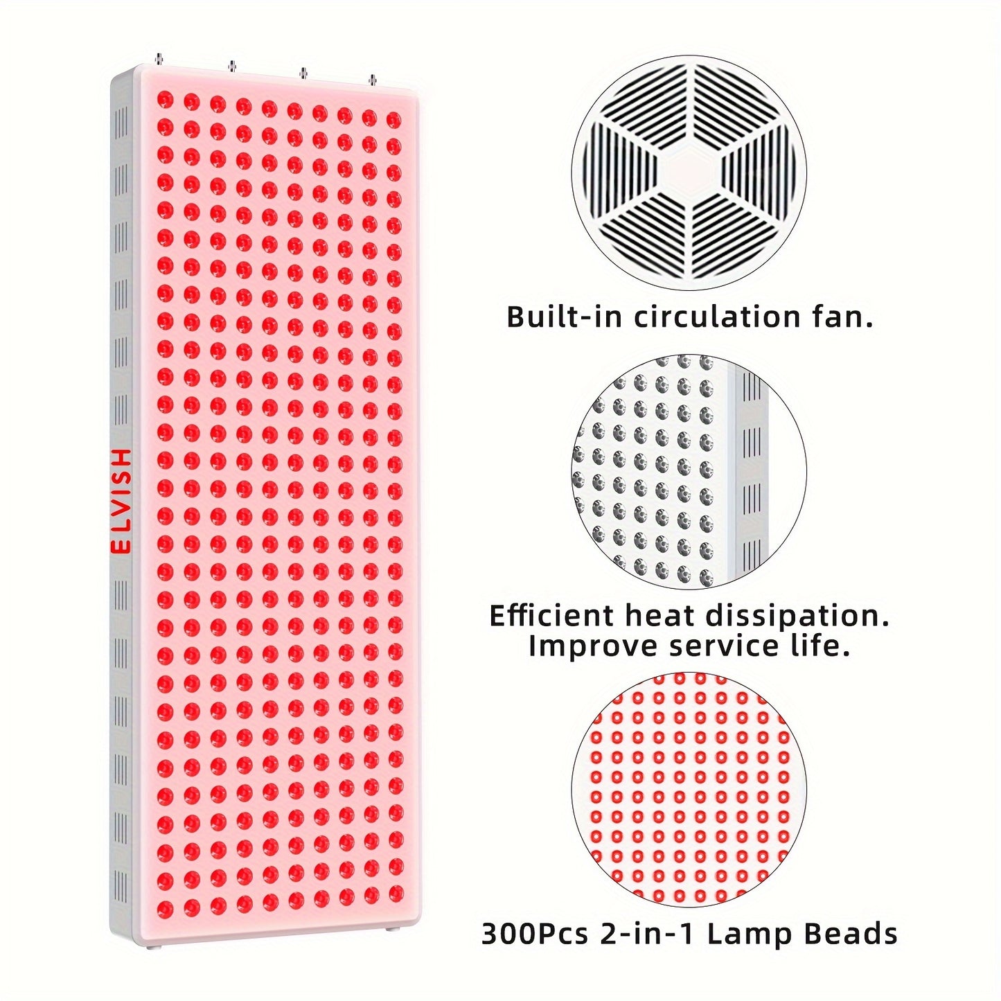 Red Light Therapy Panel, 660 Nm 850 Nm, Built-In Timer, 300 Leds for Sleep Promotion, Body Strengthening, Fatigue Relief And More (White E1500). Suitable for Both Men And Women, Holiday Gift
