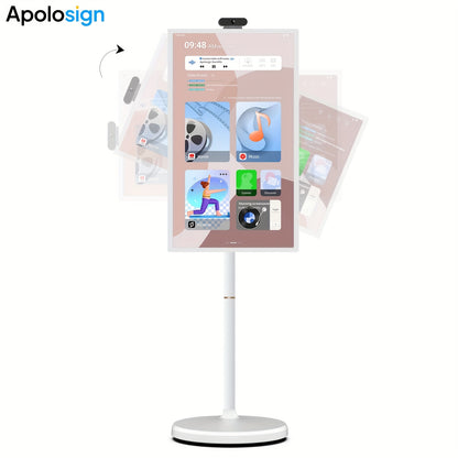 Apolosign 24/32" FHD 2nd Gen Mobile TV - Wheel Portable, Rotatable Touchscreen, (8+8)GB RAM+128GB ROM, Android 14, 9300mAh, Voice Remote