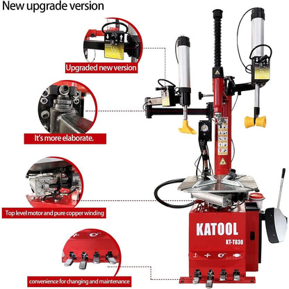 KATOOL 2.0HP Tire Changer Bead Blaster Wheel Balancer Machine Combo KT-T830+KT-B700 Tire Changer Machine Tire Machine Wheel Changers Tire Repair Machine Tire Tools