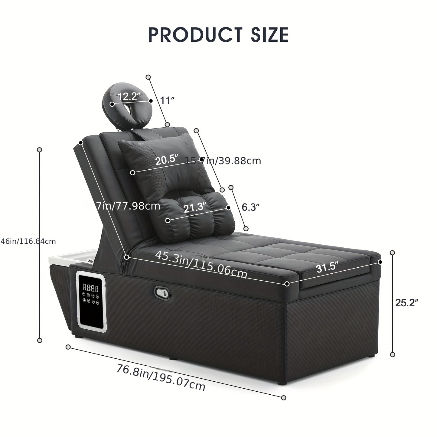 rofessional Spa Massage Bed with Backwash Unit - Heavy-Duty Metal Frame, No Electricity Needed, Portable Salon & Home Spa Equipment for Salon, Spa, Bathroom - Easy-Clean Design for Head, Foot, Back, Leg Massage - Ideal for Salon & Personal Use