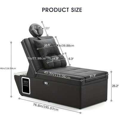 rofessional Spa Massage Bed with Backwash Unit - Heavy-Duty Metal Frame, No Electricity Needed, Portable Salon & Home Spa Equipment for Salon, Spa, Bathroom - Easy-Clean Design for Head, Foot, Back, Leg Massage - Ideal for Salon & Personal Use