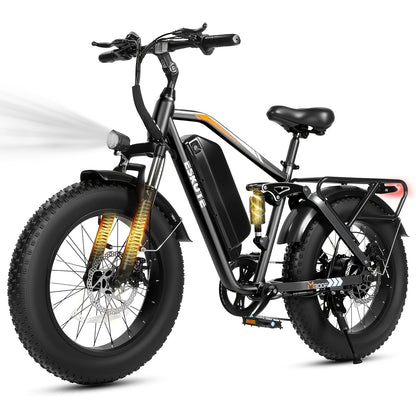 ESKUTE M300F Electric Bike for Adults 80Miles, 20.8ah Long Range And Removable Battery, 20x4 Tire Electric Mountain Bike for Men Women
