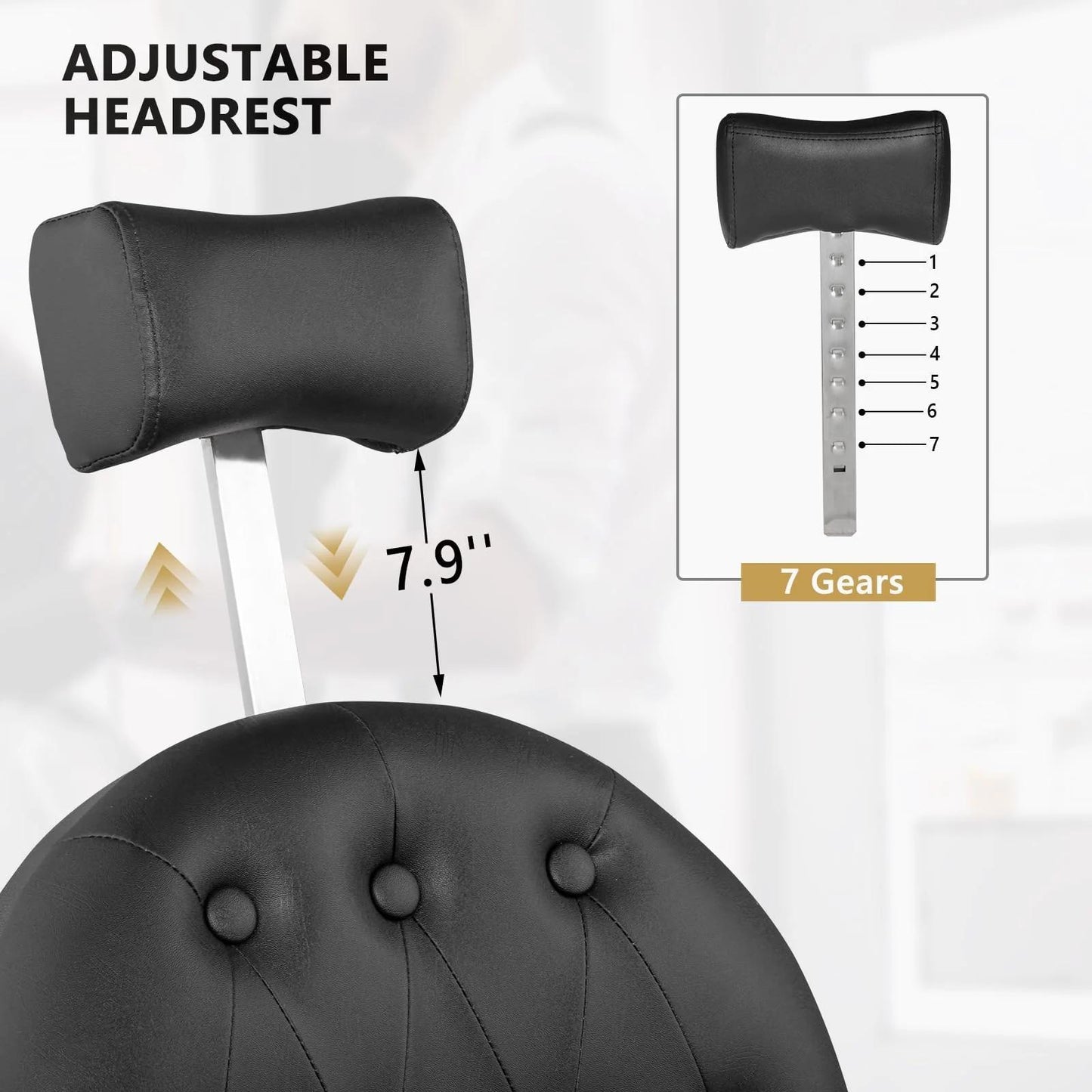 Heavy Industry Barber Shop Vintage Barber Chair, Hairdresser Reclining Salon Chair, Hydraulic Multi-function Barber Shop Beauty Spa Shampoo Hairdressing Equipment with Adjustable Headrest