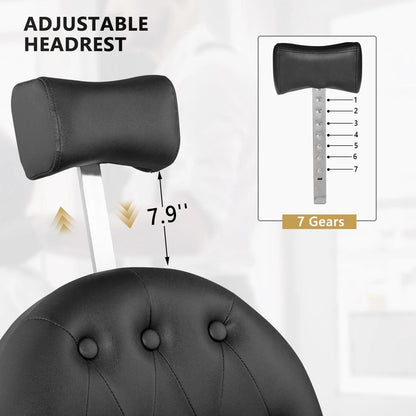 Heavy Industry Barber Shop Vintage Barber Chair, Hairdresser Reclining Salon Chair, Hydraulic Multi-function Barber Shop Beauty Spa Shampoo Hairdressing Equipment with Adjustable Headrest