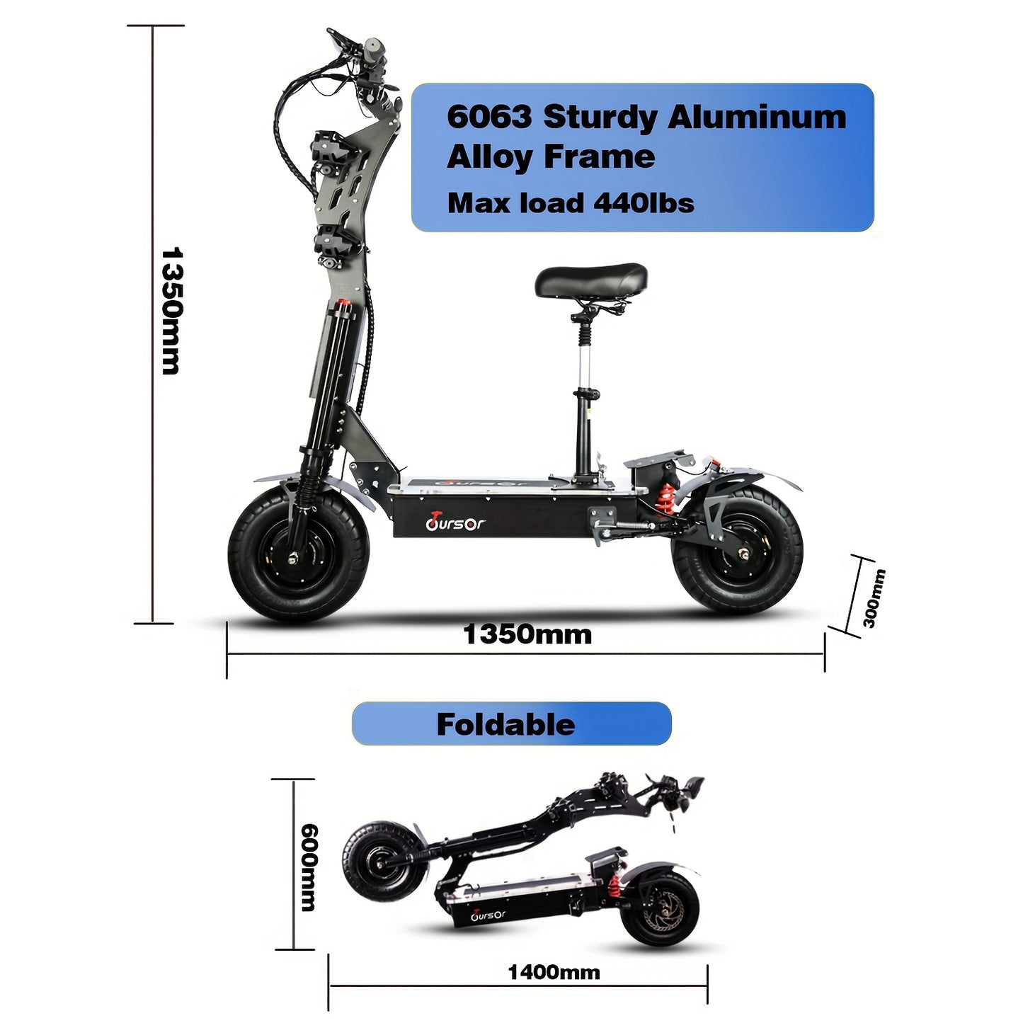 72V 40Ah Dual-Motor Adult Off-Road Electric Scooter With LED Display, Hydraulic Brakes, Dual Suspension, Vibrant Ambient Lighting And 13-Inch Tyres Electric Scooter E-Scooter