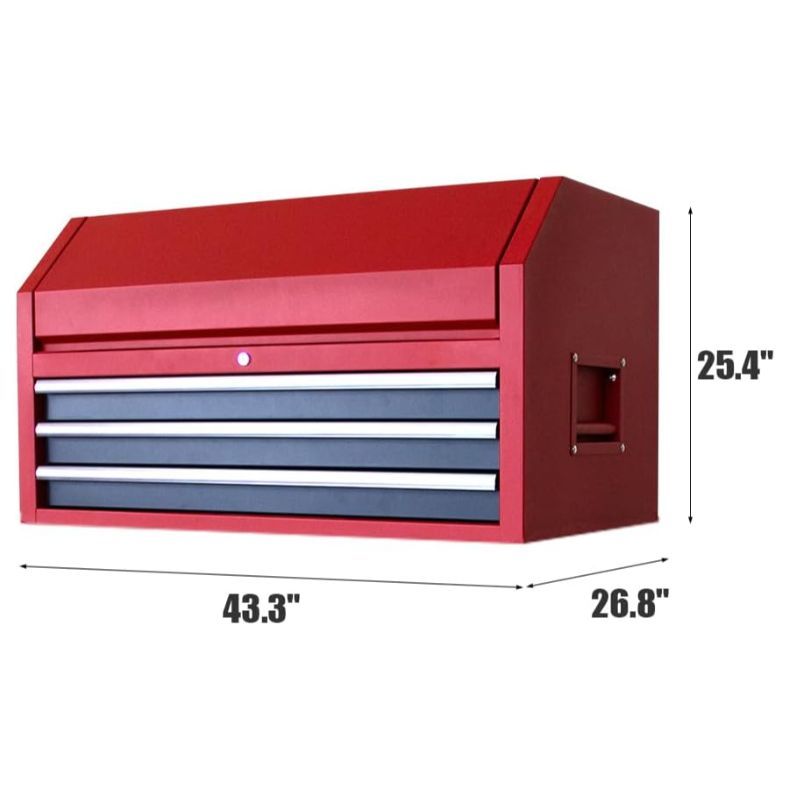 41 in. W x 24. 5 in. D Heavy Duty Rolling Tool Chests and Cabinets Combo, 20 Gauge Steel, 11-Drawer Garage Workshop Tool Chest and Top Tool Cabinet Set (11 Drawers - Red+Black)