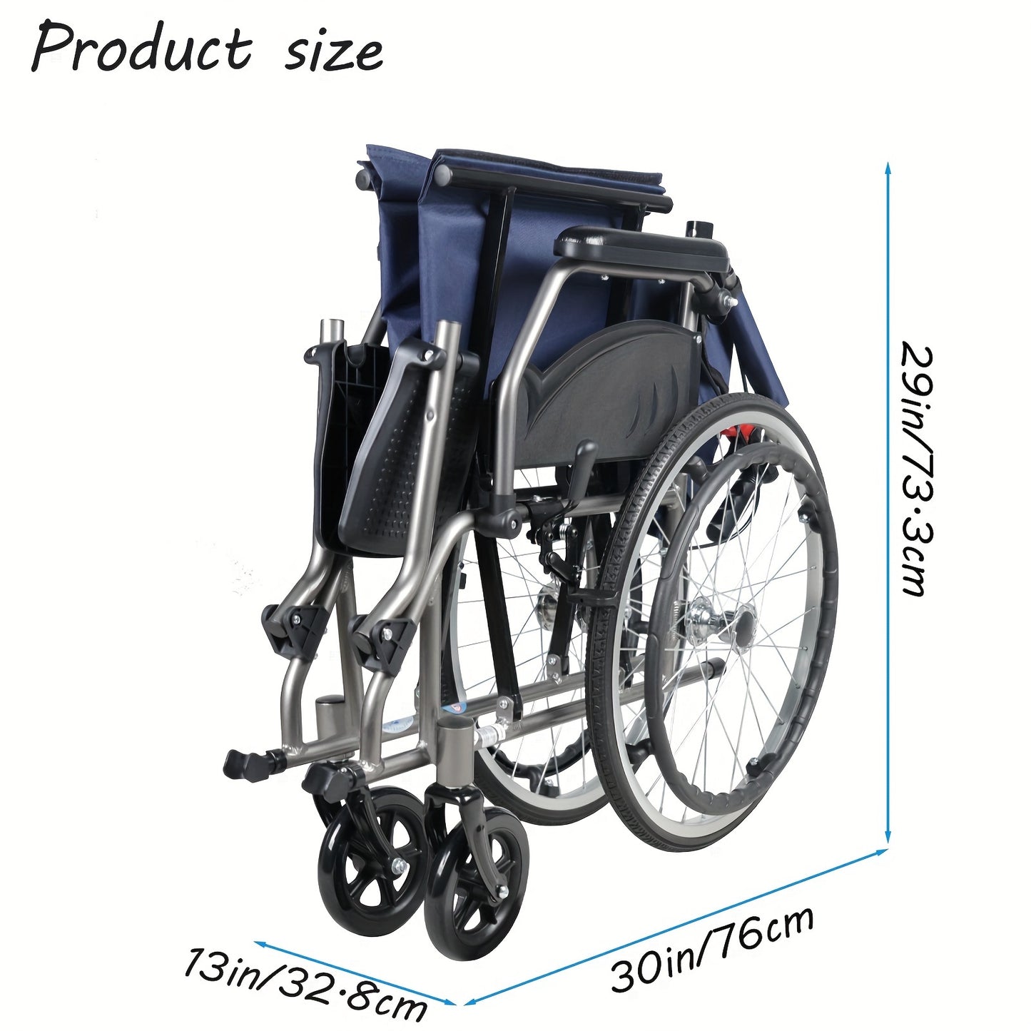 [only 23lbs] Multi-function Manual Wheelchair with Handbrake, Adult Wheelchair, Light Foldable Wheelchair, 20-inch Rear Wheel, Foldale Pedal, for Seniors