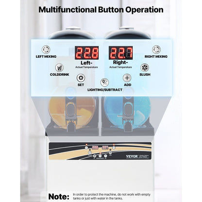 Commercial Slushy Machine 15Lx2 Tank Margarita Smoothie Frozen Drink Maker
