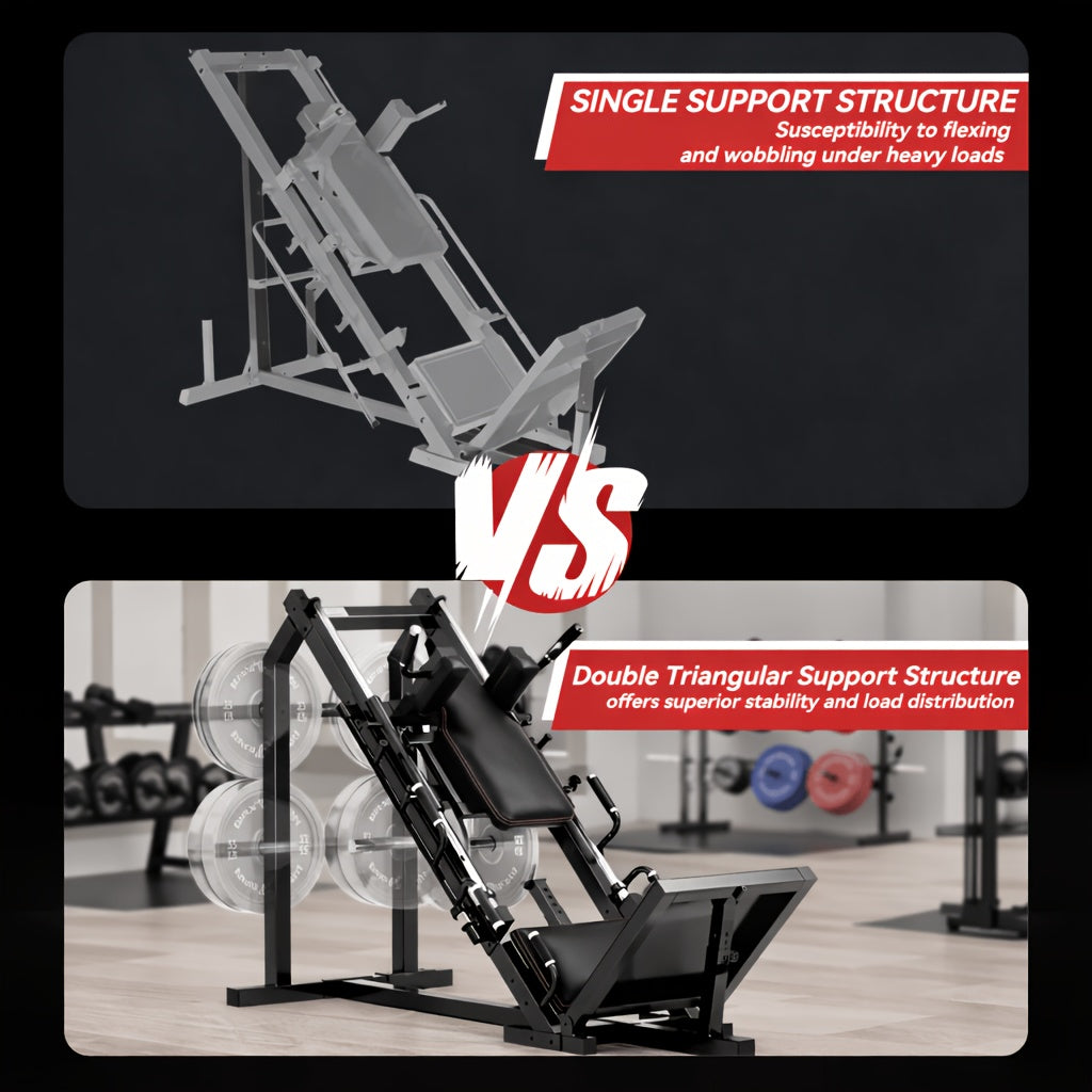 Leg Press Hack Squat Machine Combo, 2-in-1Leg Exercise Machine With Linear Bearing, Special For Lower Body With Weight Storage For Quads, Hamstring