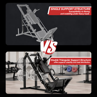 Leg Press Hack Squat Machine Combo, 2-in-1Leg Exercise Machine With Linear Bearing, Special For Lower Body With Weight Storage For Quads, Hamstring