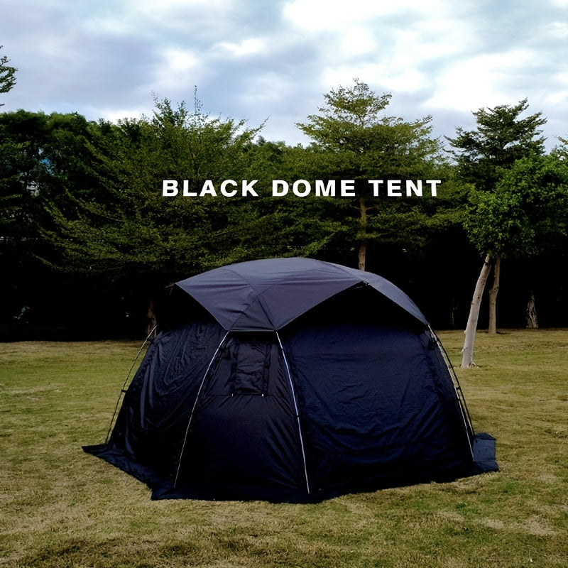 Outdoor Camping Spherical Tent Dome Black Glue Thickened Sunshade Large Space with Chimney