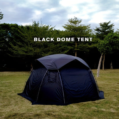 Outdoor Camping Spherical Tent Dome Black Glue Thickened Sunshade Large Space with Chimney