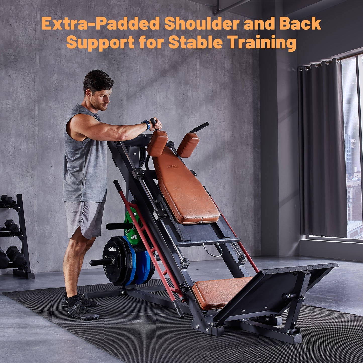1 Hack Squat & Leg Press Combo Machine | Convertible Lower Body Trainer with Heavy-Duty Steel Frame, Adjustable Footplate & Padded Seat, Available in and Grey