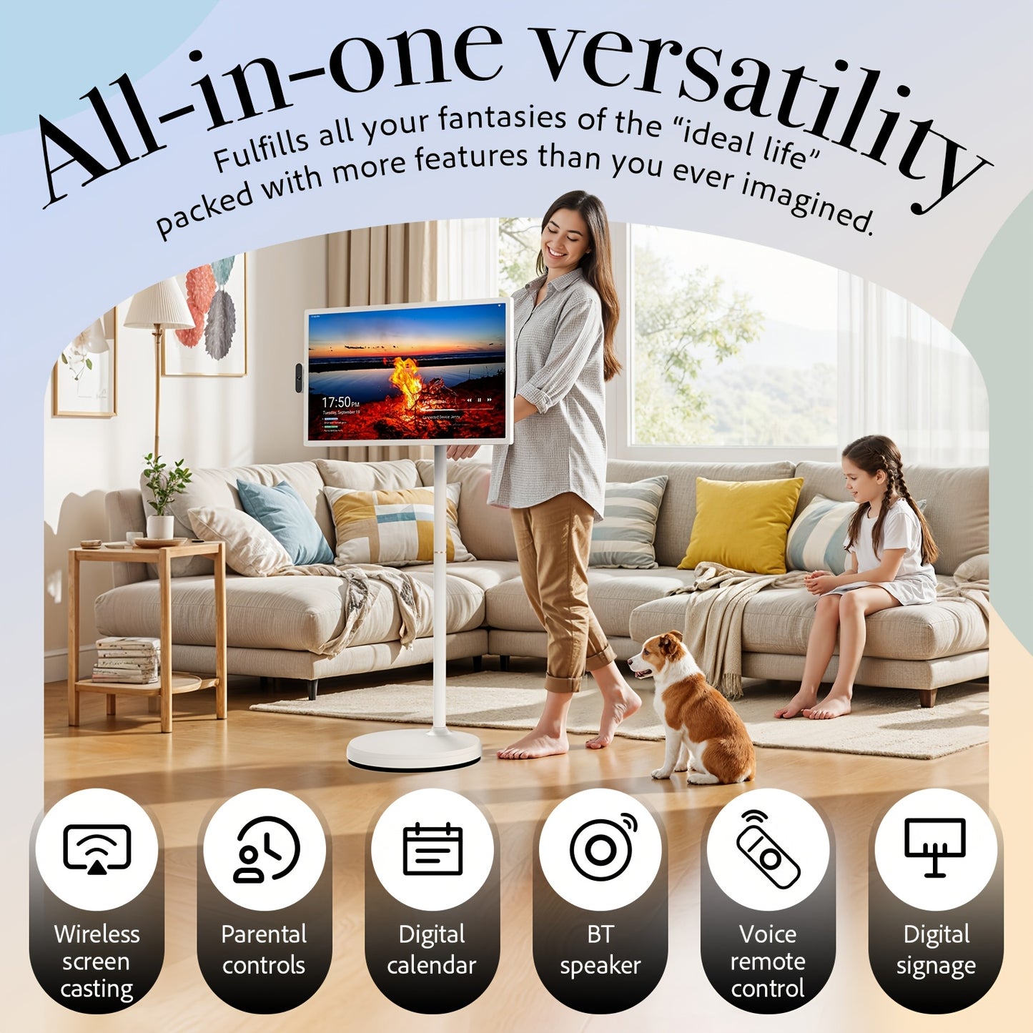 Black Friday Christmas Upgrade! Apolosign 32" 4K UHD Touchscreen Portable TV | 16GB+128GB Android 14, 9300mAh Perfect Holiday Gift