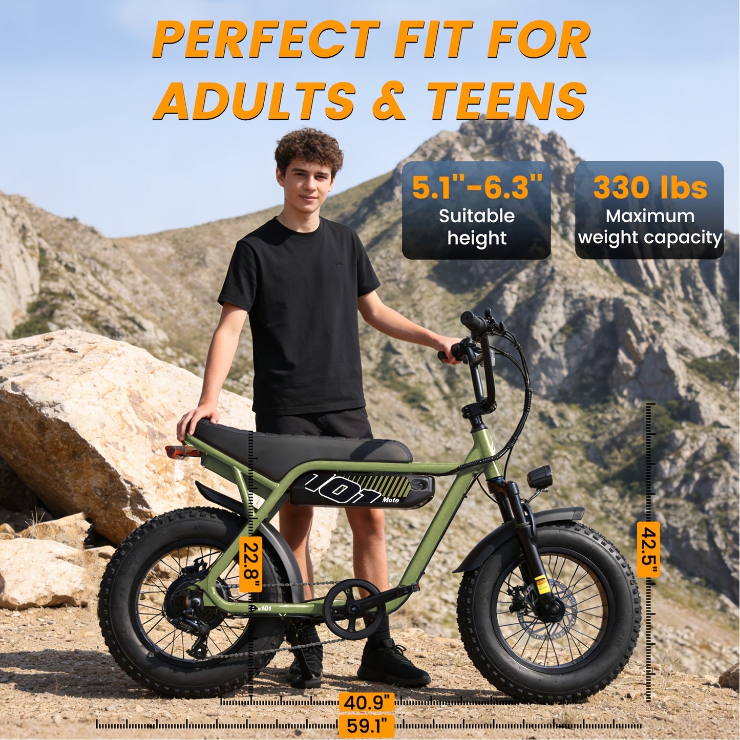 2 Pack ESKUTE's Latest 2026 Electric Bicycle Model for Adults/Teens - Removable Battery Electric Bike, 16" ×4" Tire, 749W Peak Motor, 48V 13Ah Removable Battery, 7-Speed, The Best Choice for Gifts, Includes Free Phone Bag and Combination Lock