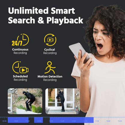 ANNKE CPT500 3K Security Camera System With Auto-Tracking, 345°Pan 80°Tilt, 8CH 12MP NVR With 4TB HDD, 8pcs 3K PoE Cameras Home Surveillance Wired, AI Human Detection, Smart Dual Light&2-Way Talk