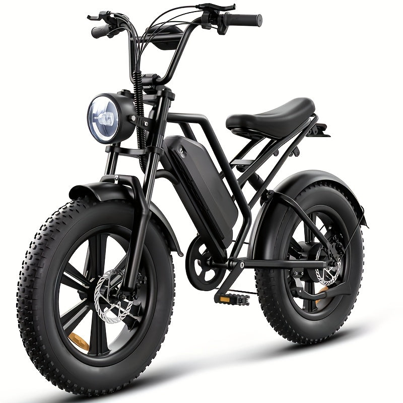 An Electric Bicycle Equipped with a 48 Volt 500 Watt Motor, 20 Inch Wide Tires, Heavy-Duty Design, Comfortable Suspension System, a Choice for Adventure Enthusiasts. Excellent