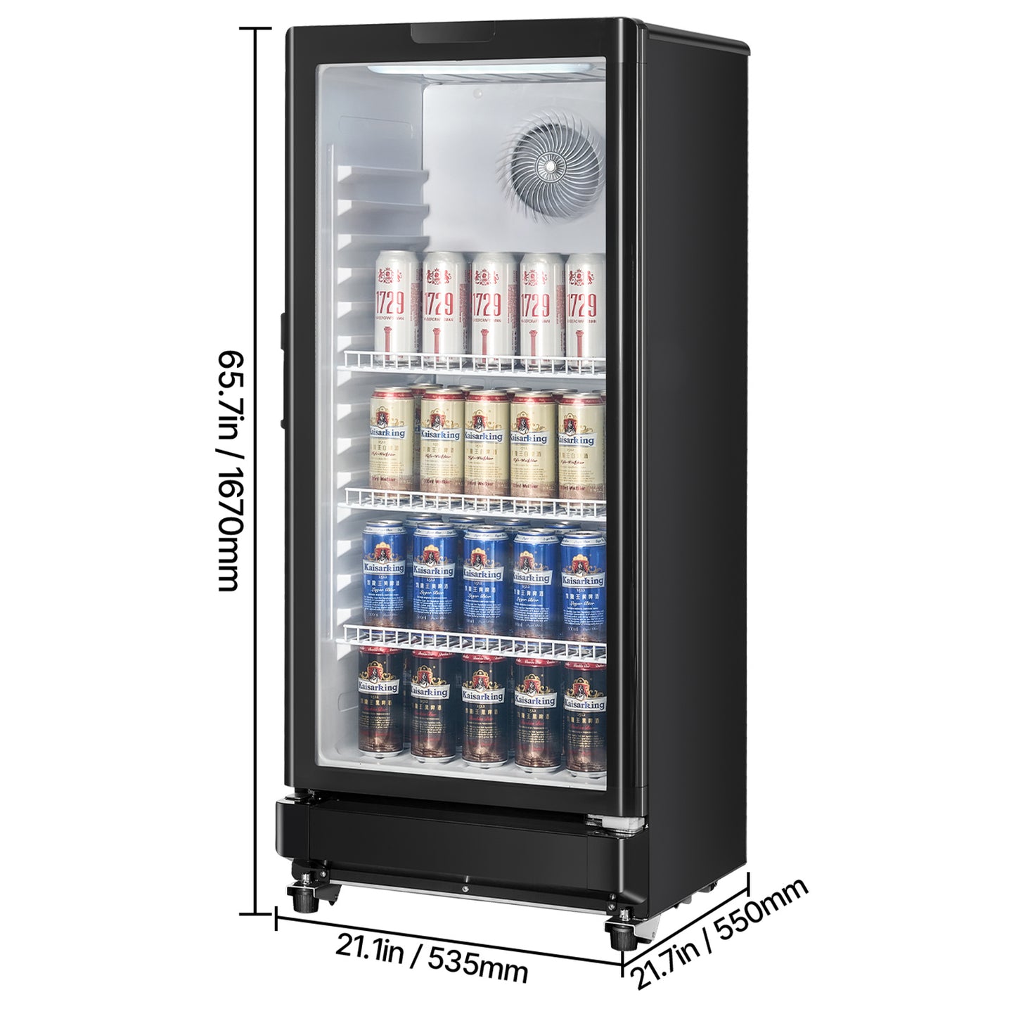 Commercial Merchandiser Refrigerator 5.7/8.1/11.47 CU.FT Glass Door Beverage Fridge