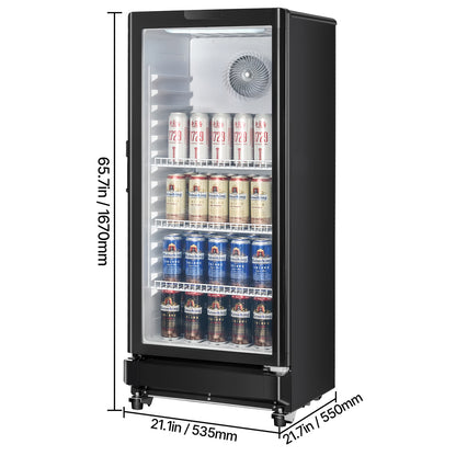 Commercial Merchandiser Refrigerator 5.7/8.1/11.47 CU.FT Glass Door Beverage Fridge