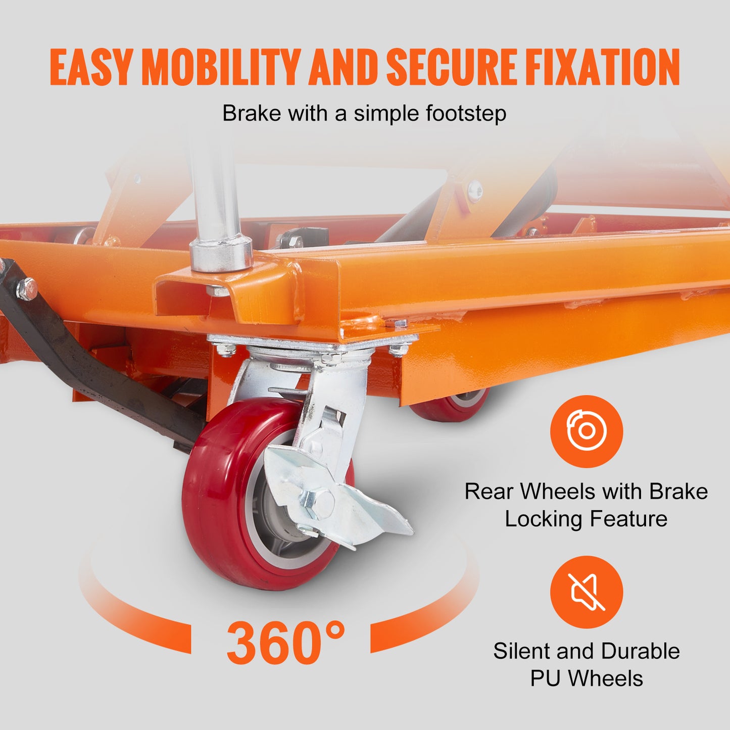 Hydraulic Lift Table Cart, 770/1760lbs Capacity 59" Lifting Height, Manual Double Scissor Lift Table with 4 Wheels and Non-slip Pad, Hydraulic Scissor Cart for Material Handling and Transportation