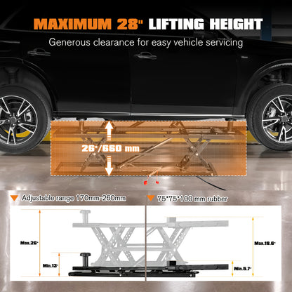 Jocisland Portable Car Lift, Capable of Lifting 5000/7000/8000 LBS Quick Jack with a Maximum Height of 26", Car Lifts for Home Garage and Shop