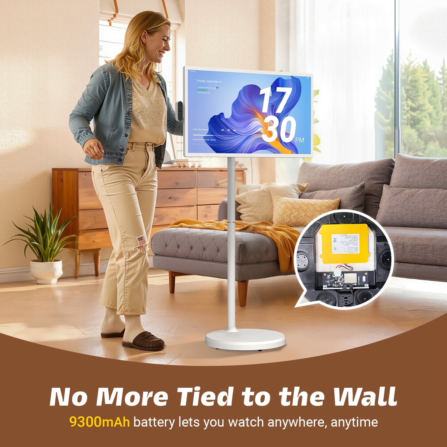Apolosign 32" 4K UHD Giant Tablet On Wheels Portable Smart TV Touchscreen Gaming Monitor