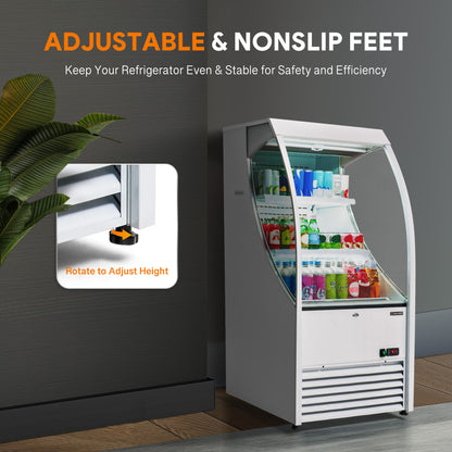 Refrigerator for Commercial Displays in Restaurants, a Grab-And-Go Showcase for Cafes And Shops, Featuring a 6.7 Cu. Ft. Capacity And a Vertical Air Curtain Design Measuring 27.6 Inches