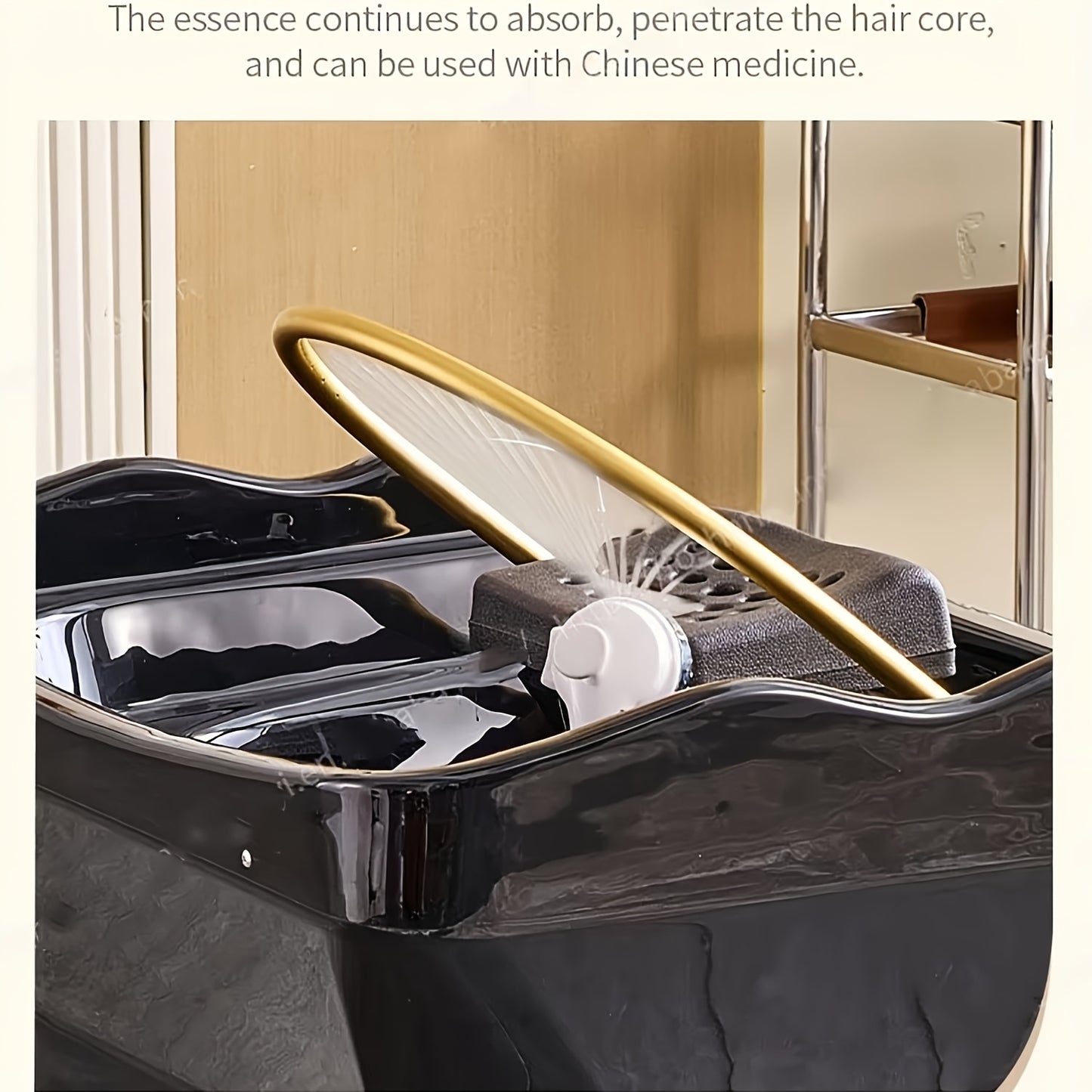 Equipment for Head Spa, Featuring a 360° Cycle Rinse, a Large 15.85gal Water Tank, a Shampoo Basin for Water Therapy, And Light Therapy Along with Fumigation for Hair Relaxation