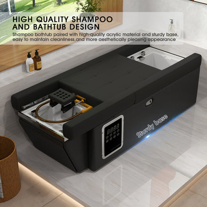 rofessional Spa Massage Bed with Backwash Unit - Heavy-Duty Metal Frame, No Electricity Needed, Portable Salon & Home Spa Equipment for Salon, Spa, Bathroom - Easy-Clean Design for Head, Foot, Back, Leg Massage - Ideal for Salon & Personal Use
