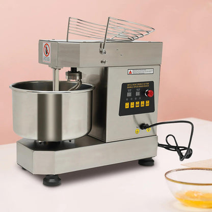 Commercial Food Mixer, 750W Dual Rotating Dough Mixer, Stand Mixer with Stainless Steel Bowl, 10.5Qt Capacity, Security Shield Included, Baking Equipment for Restaurant Pizzeria