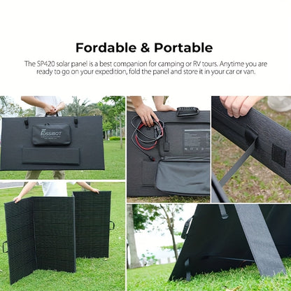 FOSSiBOT F3600 Pro 3840Wh Portable Power Station + 1 X 420W Collapsible Solar Panel 3600W Solar Generator And Li-Iron Phosphate Batteries 1.8H Fast Charge, 5x120V AC Outlet for Home, Camping, Emergency Fast Energy Storage.