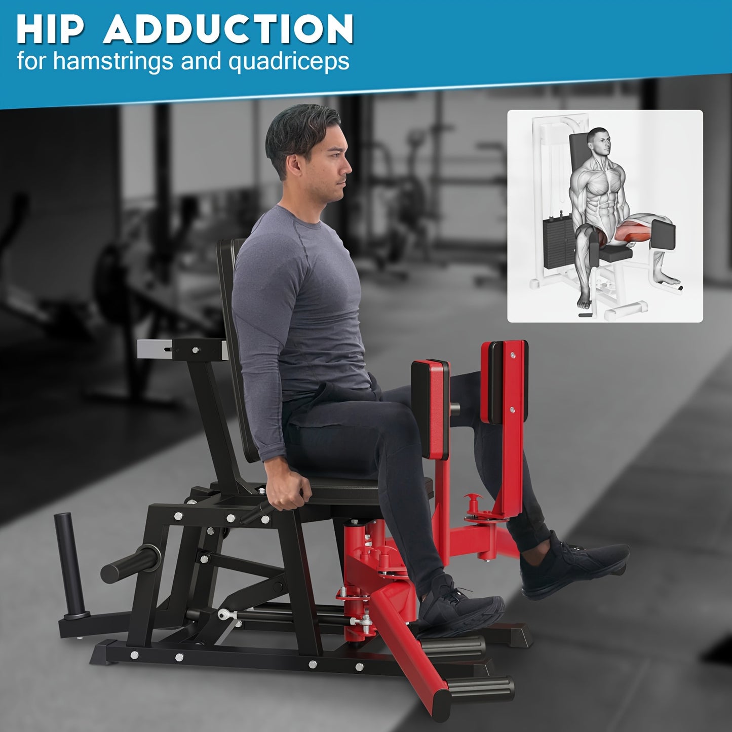 Hip Abductor Machine, Plate-Loaded Inner And Outer Machine, Hip Trainer, Hip Thrusters for Home Gym