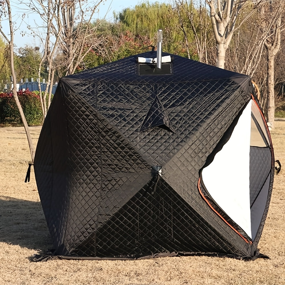 Winter Outdoor Ice Fishing Sauna Tent | Cold-Proof Construction, Thickened Winter Fishing Insulation, Polyester Frame Tent with Zipper Closure